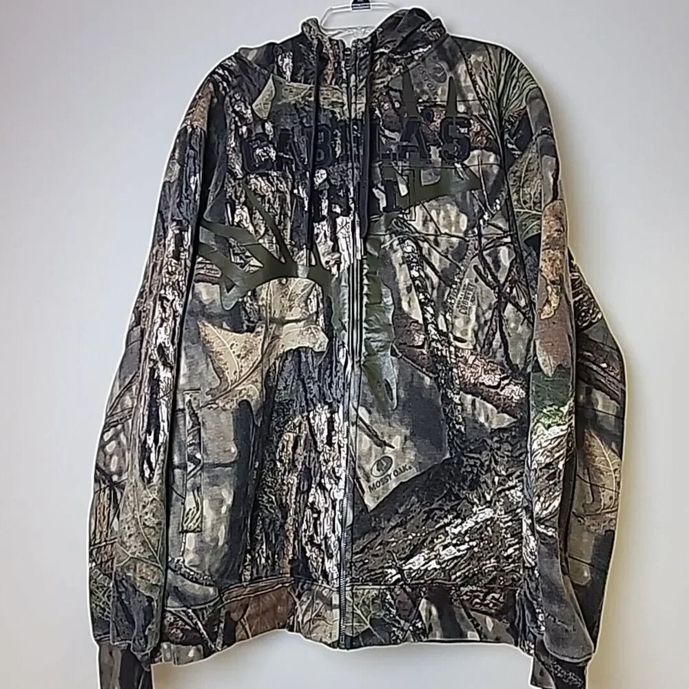 Cabela's Full Zip Hooded Mens XL Mossy Oak Break-Up Country Camo Fleece Hunting